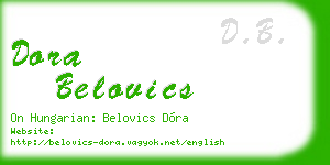 dora belovics business card